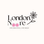 black pink simple beauty store logo