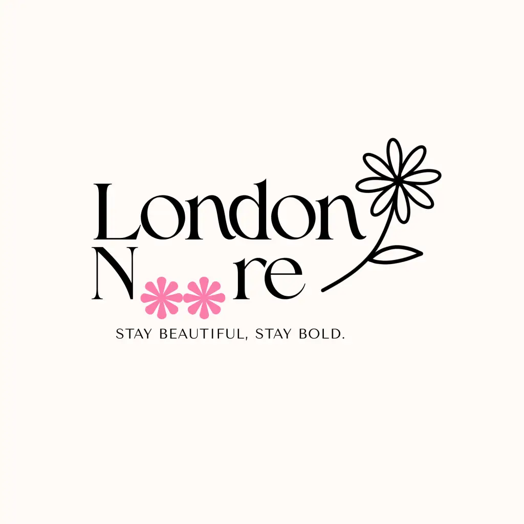 black pink simple beauty store logo